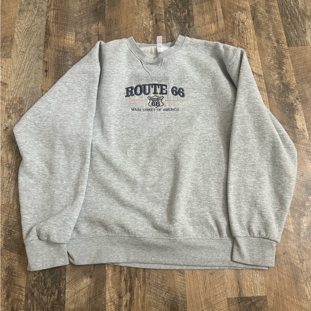 vintage route 66 grey crewneck